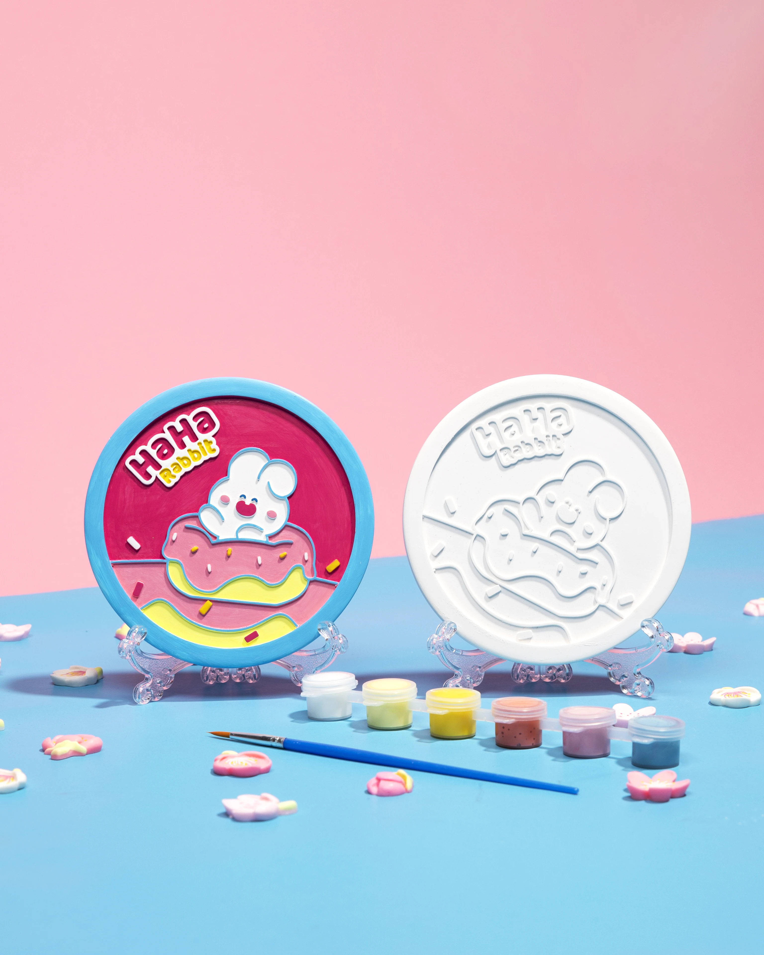 New product ideas 2024-Haha Rabbit diy children toy gypsum art Painting plaster craft drawing educational toy as gift for kid