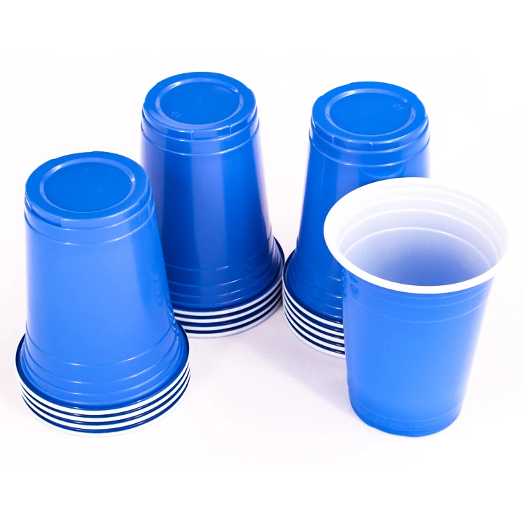 Manufacturers wholesale disposable PP blue color plastic water cups 16 oz plastic party cups copos de plastico