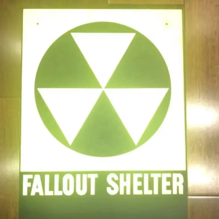 Securun Government Issued Fallout Shelter Sign NOS Home Decoration Plate Aluminum Customized Painted Black Aluminum Cards 100pcs