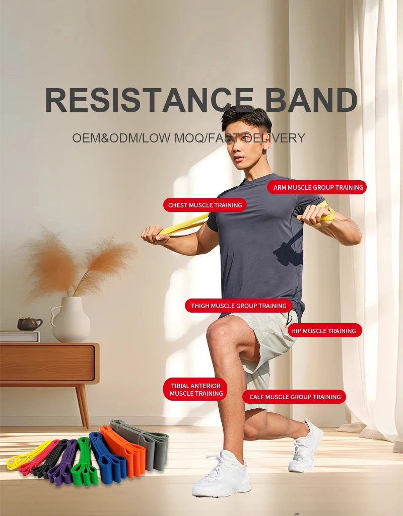 Wholesale Workout Pull Up Assist Exercise Band Fitness Long Elastic Band TPE Resistance Stretching Band Set