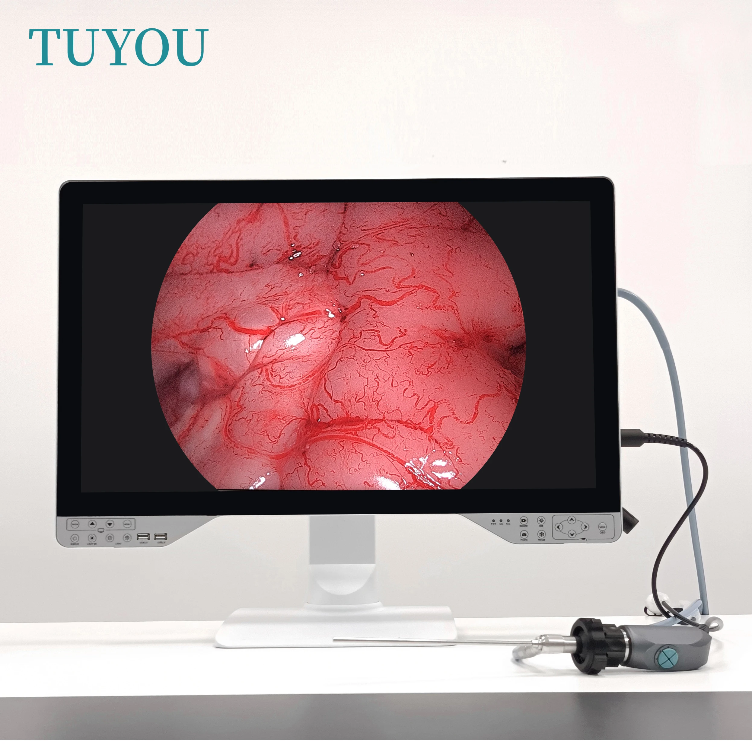 Four in One Integrated 27' Medical Monitor Endoscopy Led Light Source Surgical FHD Camera Display Laparoscopy Recorder