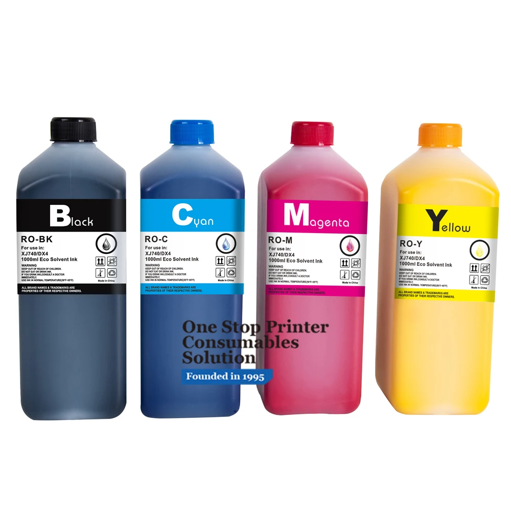 1000ML Bottle Compatible Eco Solvent Eco-solvent Ink For Epson Dx4 DX 4 For Roland XJ740 XJ 740 Large Format Printer Print Head