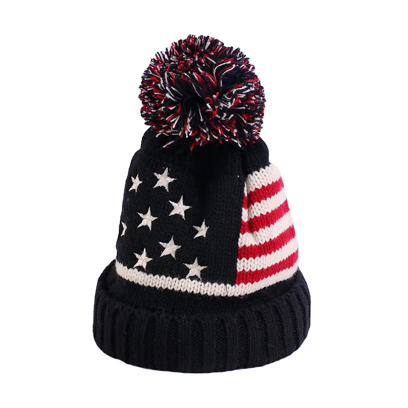 Christmas Gift Sweater Knitted Beanie  for Kids Winter Hats Children Warm Beanies Child Pompom Hat For Babies