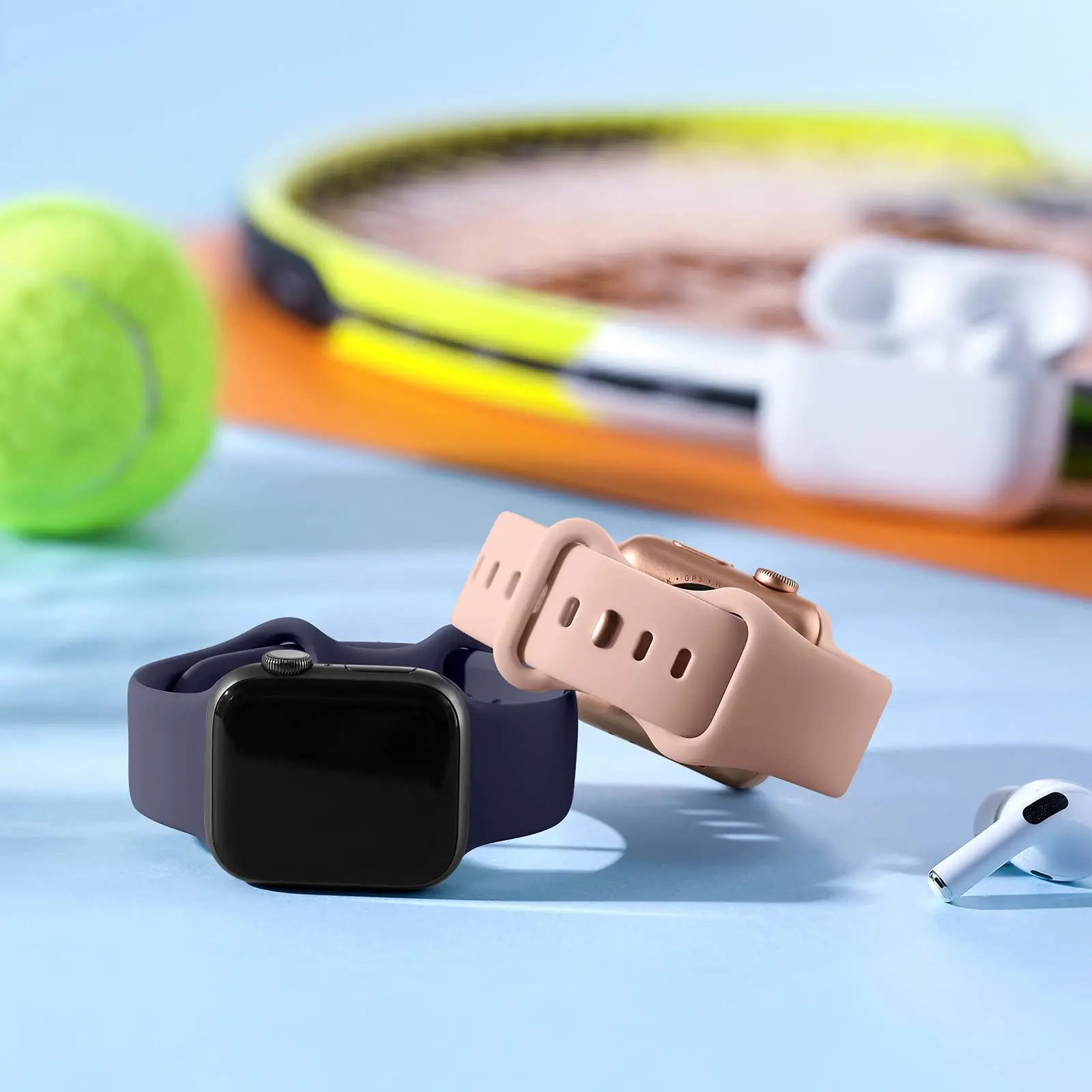 YHQ Silicone Strap For Appl Watch Band 42mm 44mm 45mm Men Soft Sport Watchband Bracelet  i watch series 3 4 5 6 SE 7