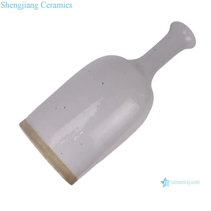 RZPI91 Jingdezhen Solid White Porcelain Vase Handmade Long Neck Ceramic Flower Vase