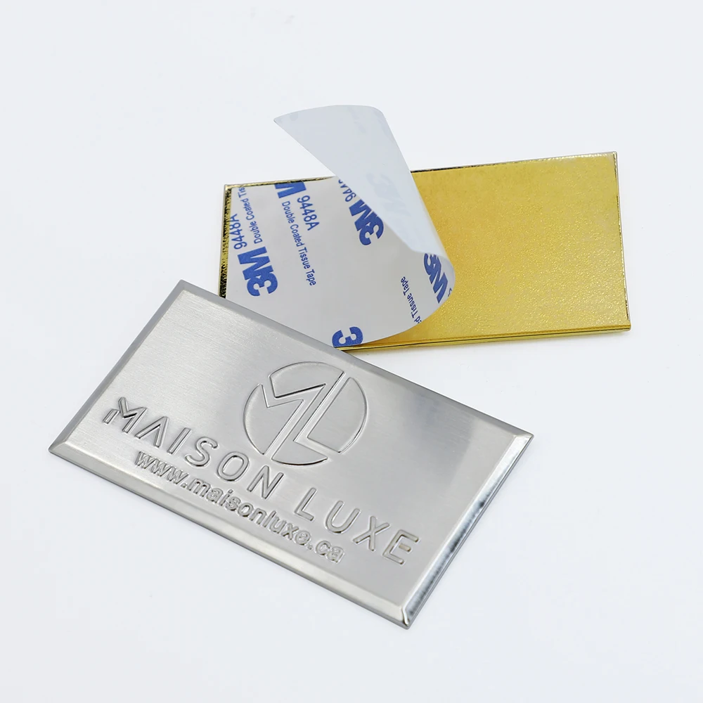 Glossy silver gold  Zinc alloy metal nameplate for bottle