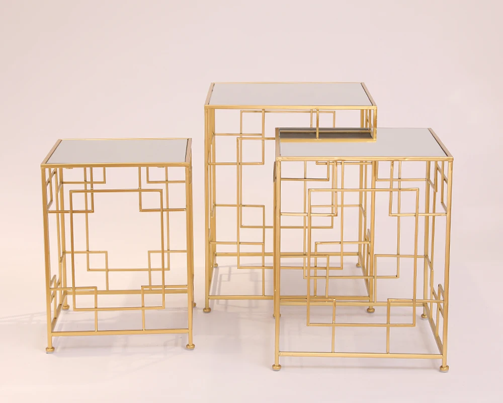 Set of metal table iron table control table