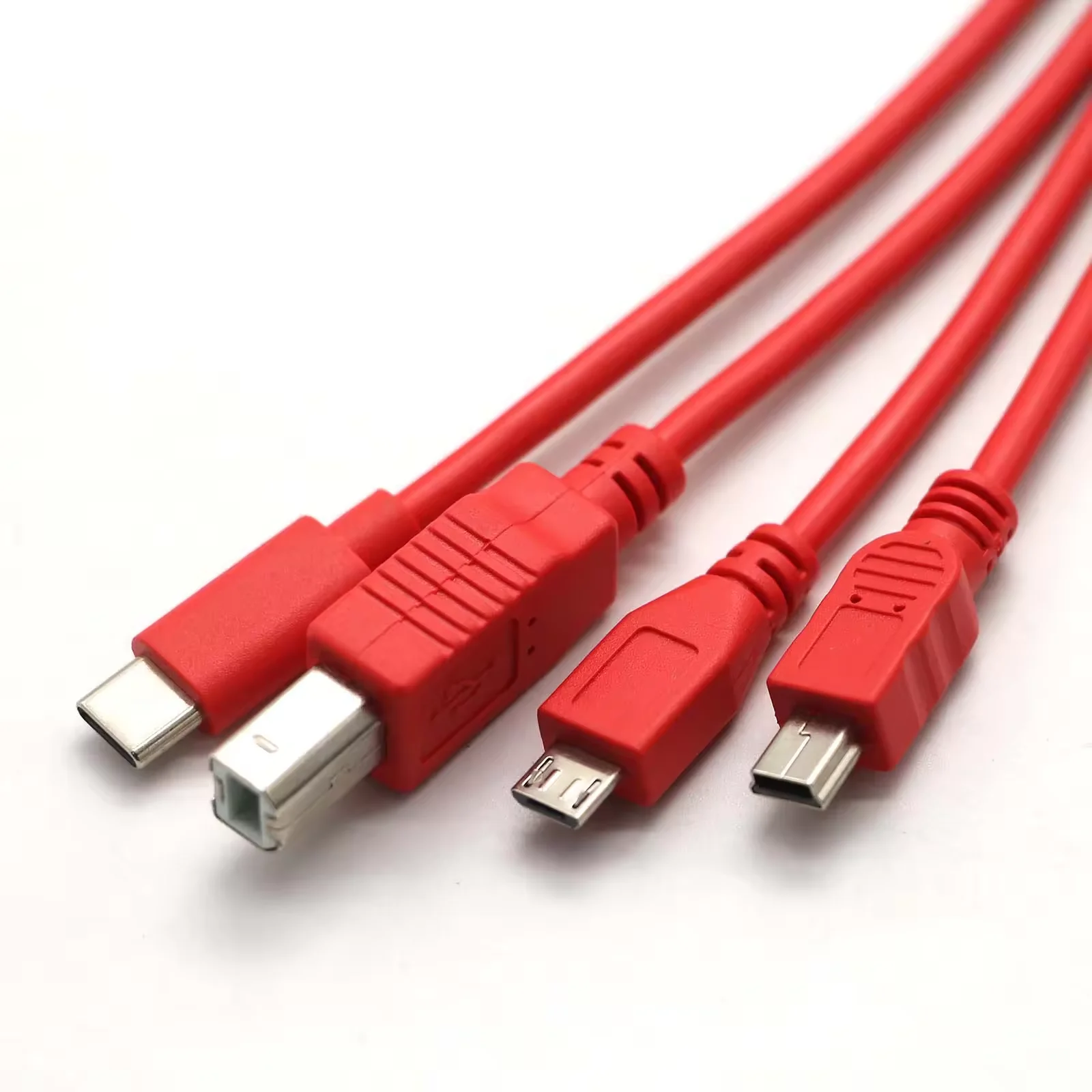 Factory Direct Sale 5 in 1 USB to Type-C USB B Micro USB Mini  Fast Charging Data Cable for phone computer printer