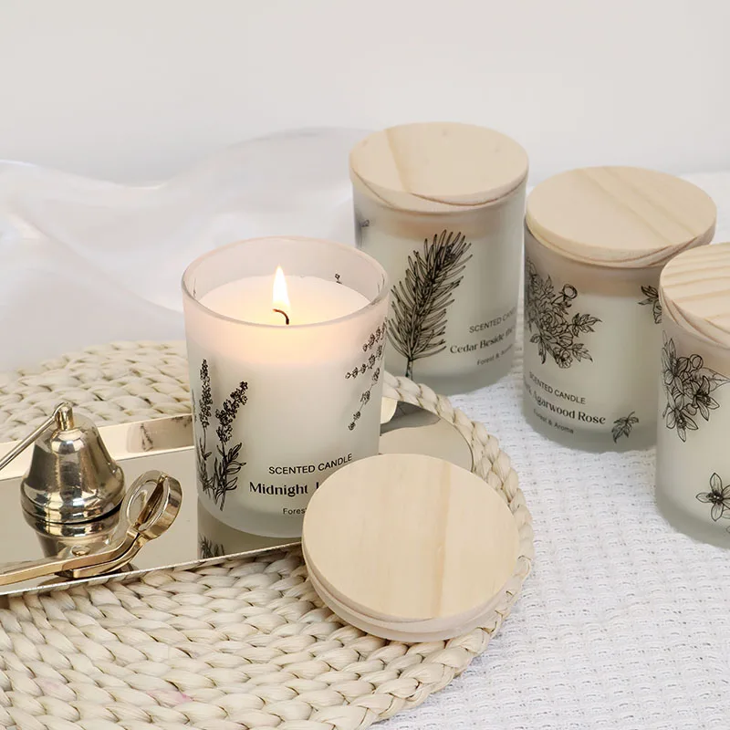 New Type Fresh And Natural Private Label Creative Romantic Smokeless Fragrance Glass Scented Candle
