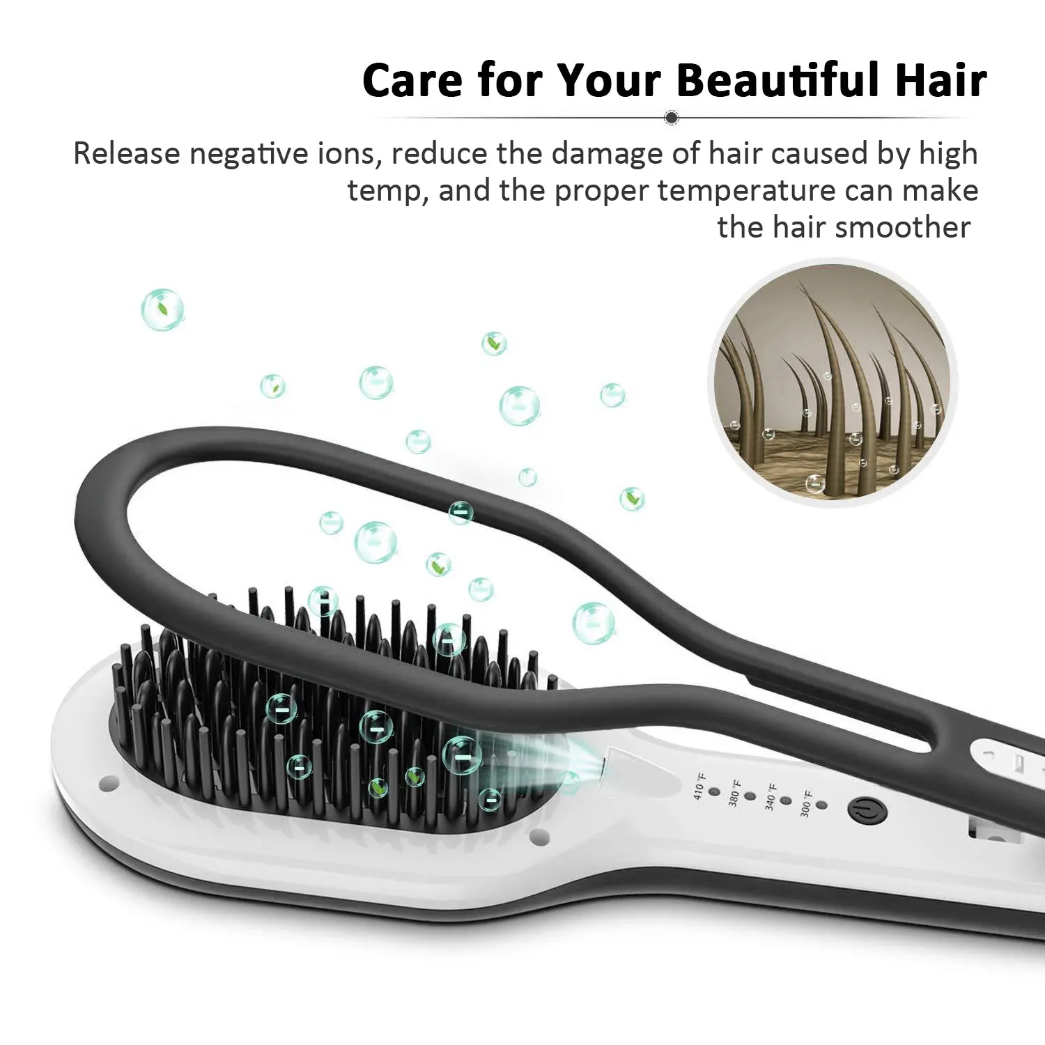 Wholesale Professional electric hair brush hair iron straightener Hot Comb with ion with clip 2 in 1