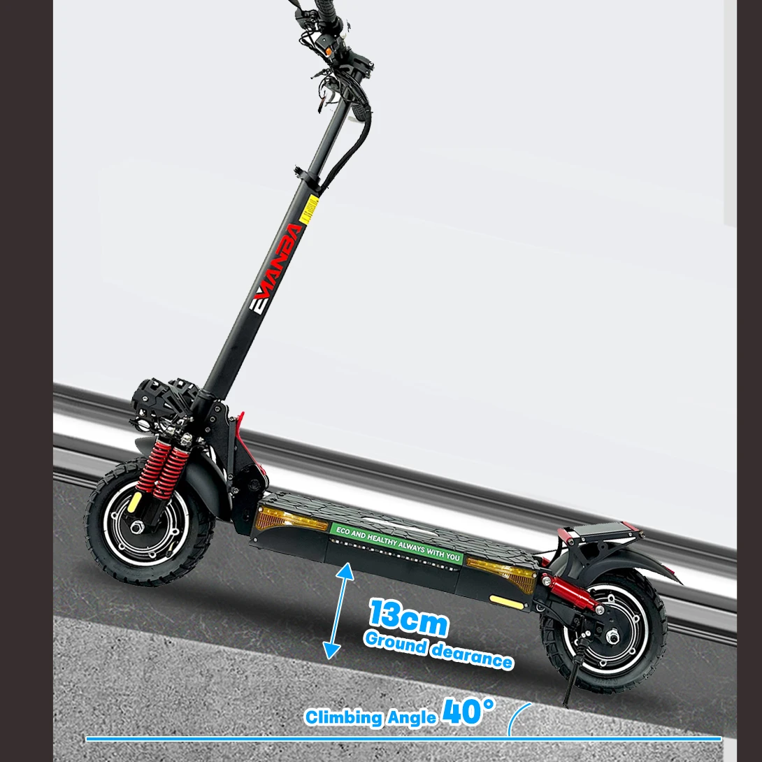 EU USA European Warehouse Adult E-Scooter with 1600W Dual Motors 18 AH Max Speed up to 50km/h Max Durance 60km Electric Scooter