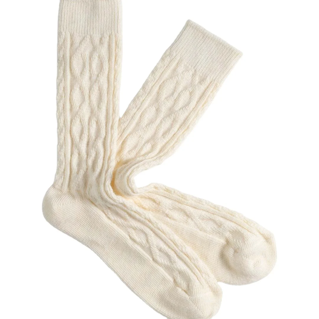 High quality custom jacquard cashmere solid color unisex knitted sock