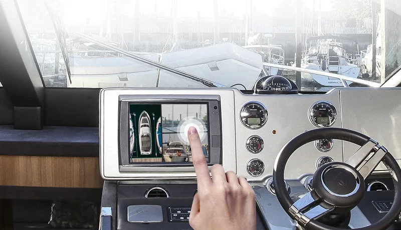 6 channels 360 surround  view monitor system 3D bird eye view camera system use for boat yacht