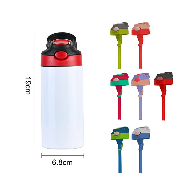 Wholesale 350MI Stainless Steel Insulated Kids Flip Top Straight Sublimation Blank White Water Bottles For Sublimation