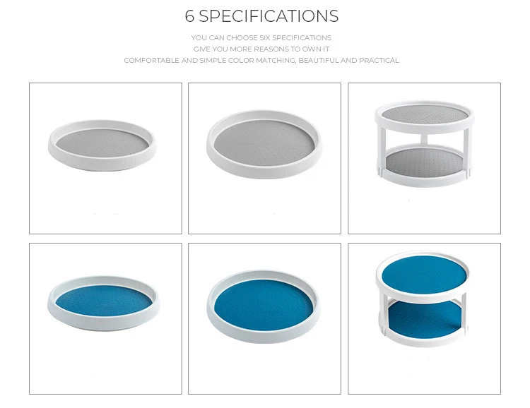 Нескользящая вращающаяся на 360 градусов кухонная полка для хранения