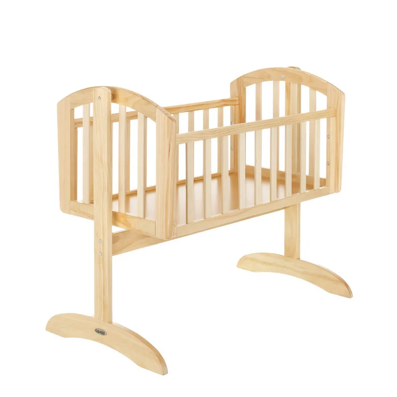 
solid pine wooden height adjustable baby crib swinging cradle crib 