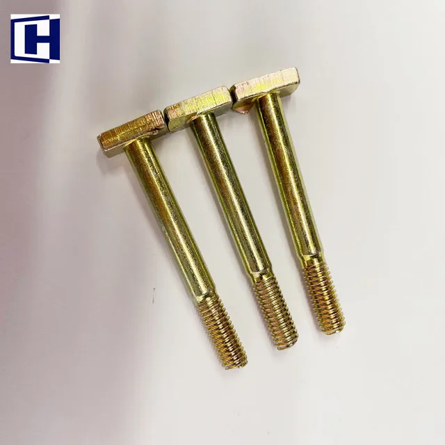 
Yellow zinc finish carbon steel T head bolts China manufacture 