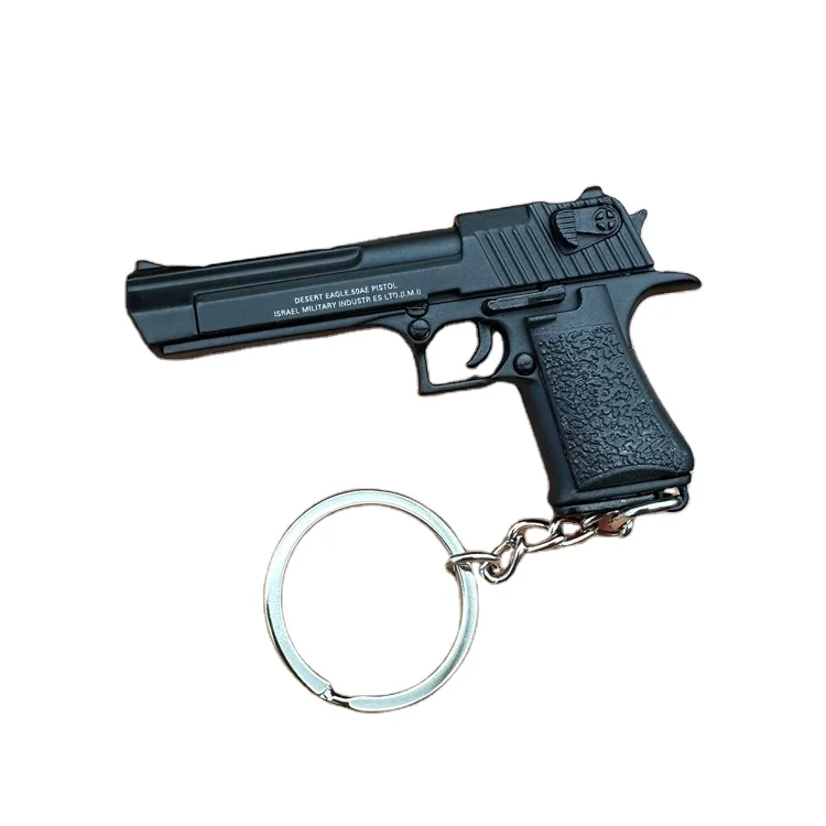 Metal keychain pendant 1:4 Creative Desert Eagle Pistol Keychain Ring sling sling pendant