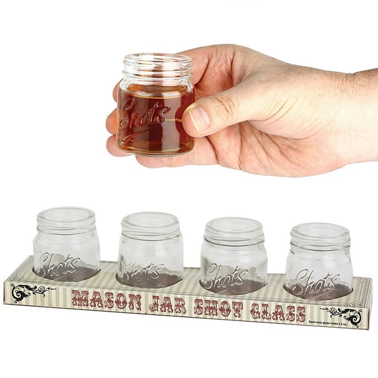 50ml Mason Jar Shot Glasses Mini Mason Jar Shot Glass with Cap