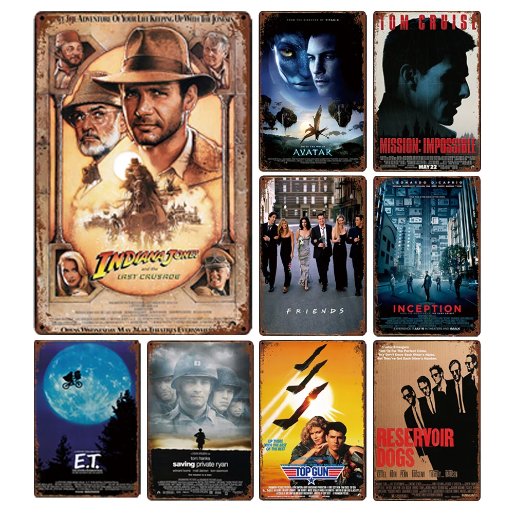 Wall Art Retro Metal Wall Decor For Home Workshop Bar Garage Man Cave Plane Tin Sign Metal Poster UV printing Tin Plate