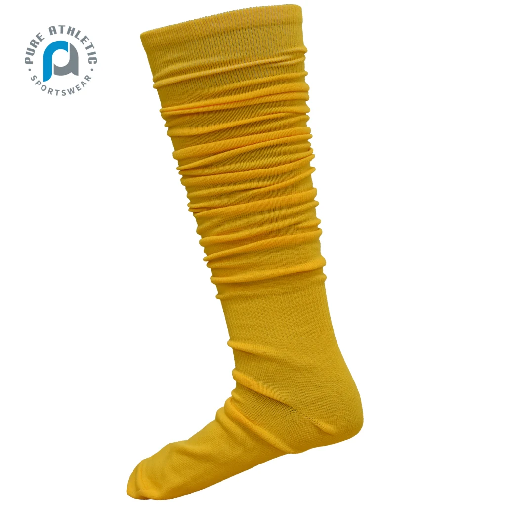 PURE  Custom Scrunch Football Socks Extra Long Padded Knee High Socks Youth Adult Non Slip Athletic Badminton Socks Custom Logo