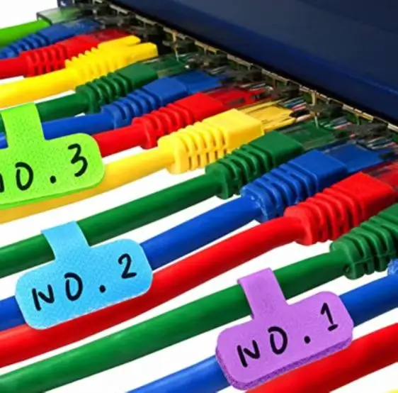 Self-Adhesive Nylon Cord Labels with Unique Design Write-On Cable Ties & Wire Management Identification Tags Hook Loop Fastener