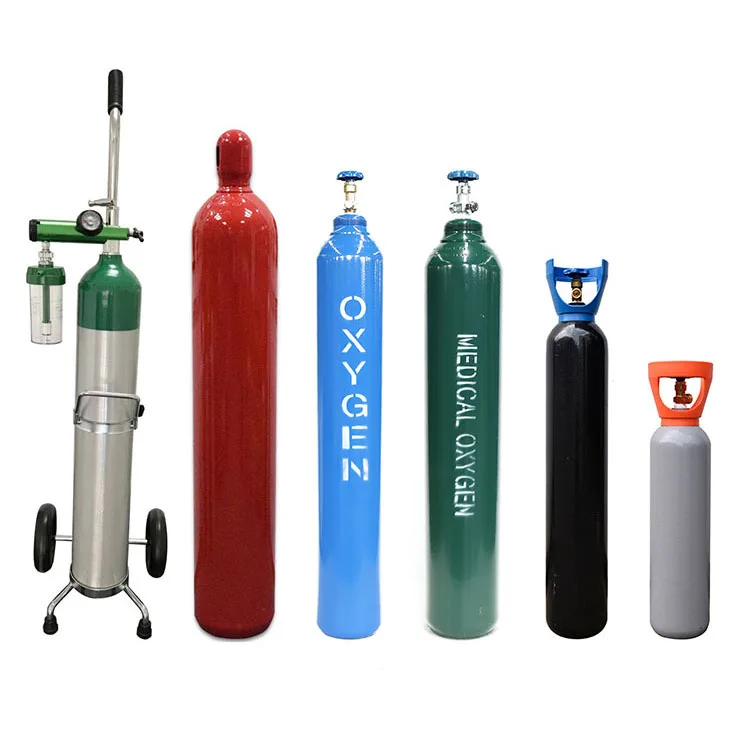 Oxygen Cylinder 5L 10L 15L 20L 40L 50L Steel Seamless Medical Gas Cylinders N2O CO2 Gas Cylinder Price