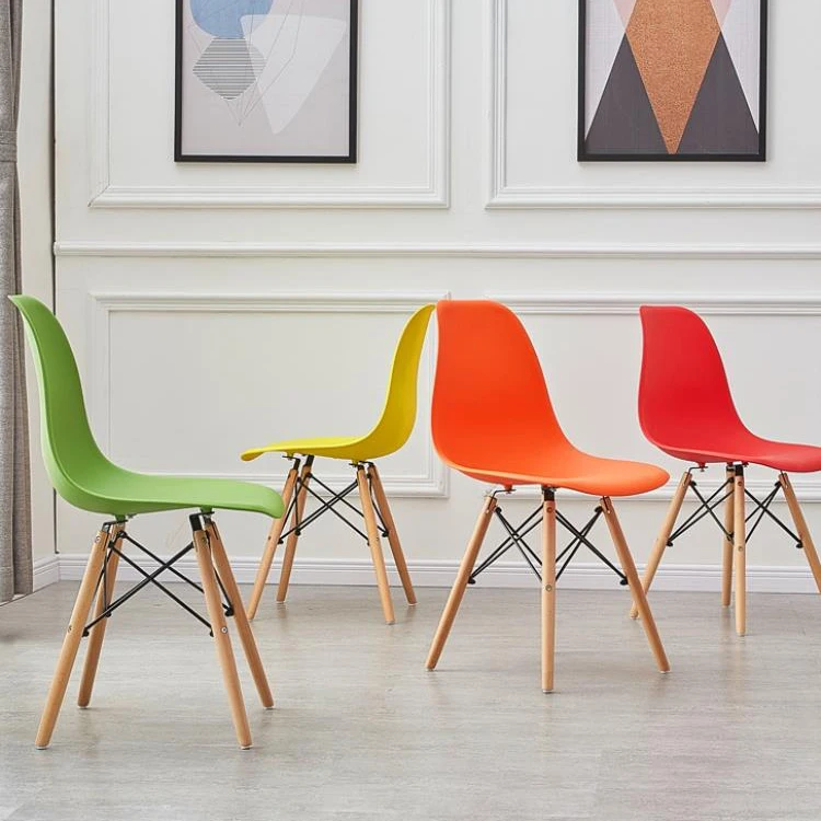 
Modern Dining Room Chair, Shell Lounge Colorful Plastic Chair for Kitchen,Dining, Bedroom,Study,Living Room Chairs 4 Pcs 