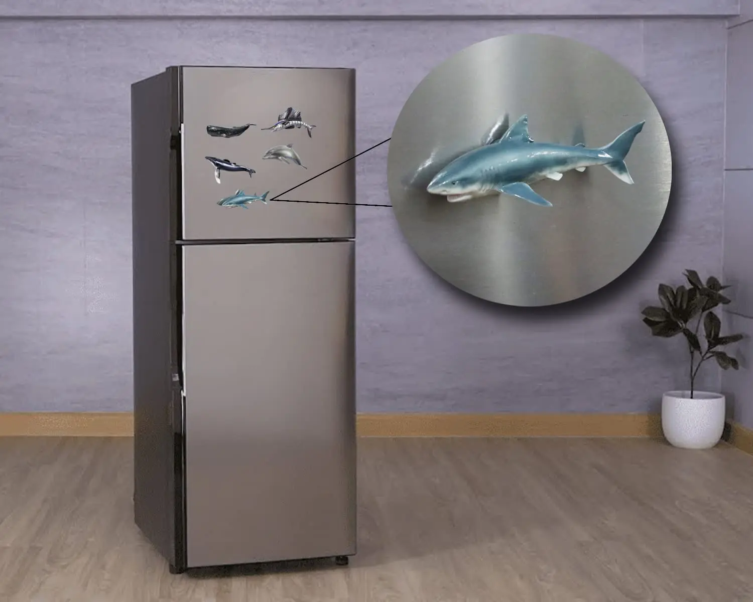 Wholesale Shark Resin Fridge Magnet Fish Animal Figurine