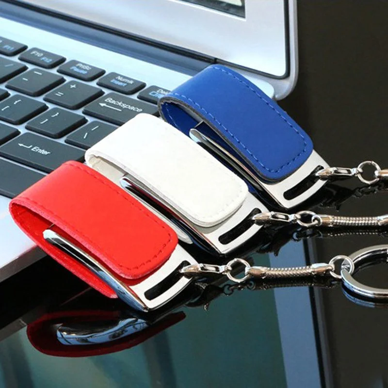 Pu Leather Usb Thumb Drive Custom U Disk Usb Pendrive Wholesale Leather Case Usb 2.0 Flash Drive 2Gb 4Gb 8Gb 16Gb 32Gb 64Gb