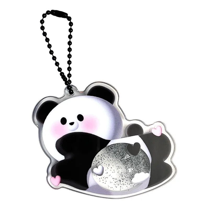 High Quality Custom Anime Acrylic Keychains Cartoon Figures Liquid Glitter Effects for Unique Collectibles