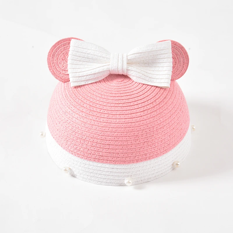 Wholesale Summer Straw Hat Cheap Beach Straw Hat Fedora Lovely Beach Paper Kids Straw Hat