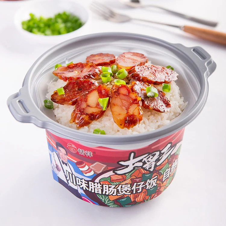 Оптовая продажа быстрое питание большой аппетит самонагревающийся рис с мясом