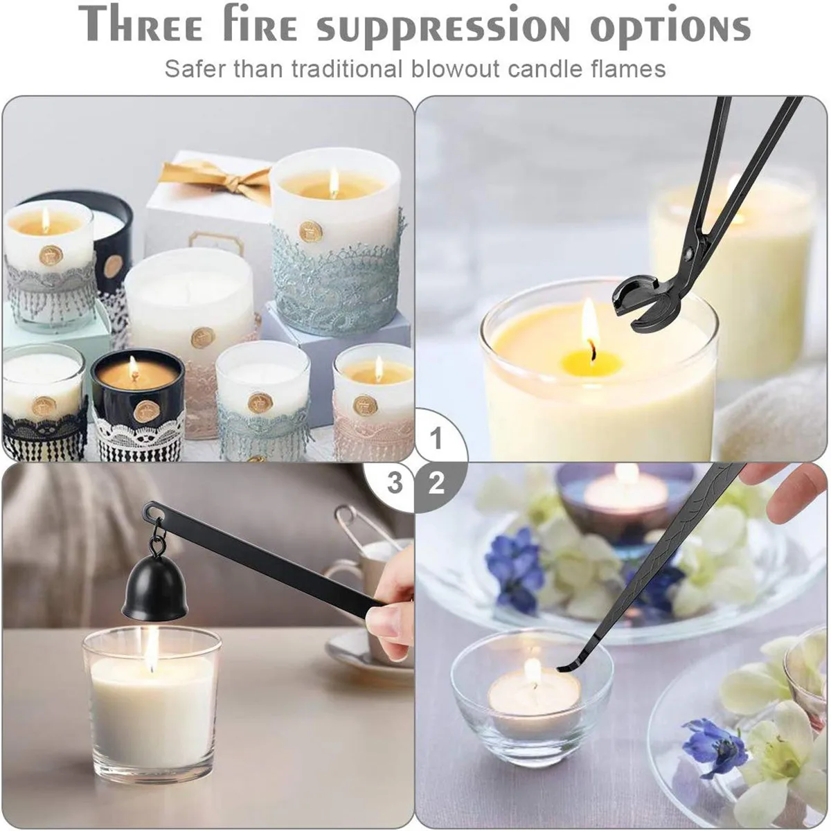 wholesale custom logo gold metal candle cutter care kit scissors wick trimmer set engraved tool matte black candle snuffer