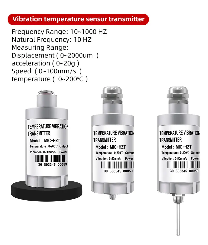 Universal Triaxial Voltage Type 4-20mA X Y Z three-way Piezoelectric Triaxial acceleration Vibration Sensor Vibration transmi