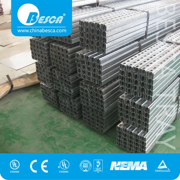 BESCA Aluminum Construction Material HDG Stainless Steel C Profile Electrical Unistrut Strut C Channel