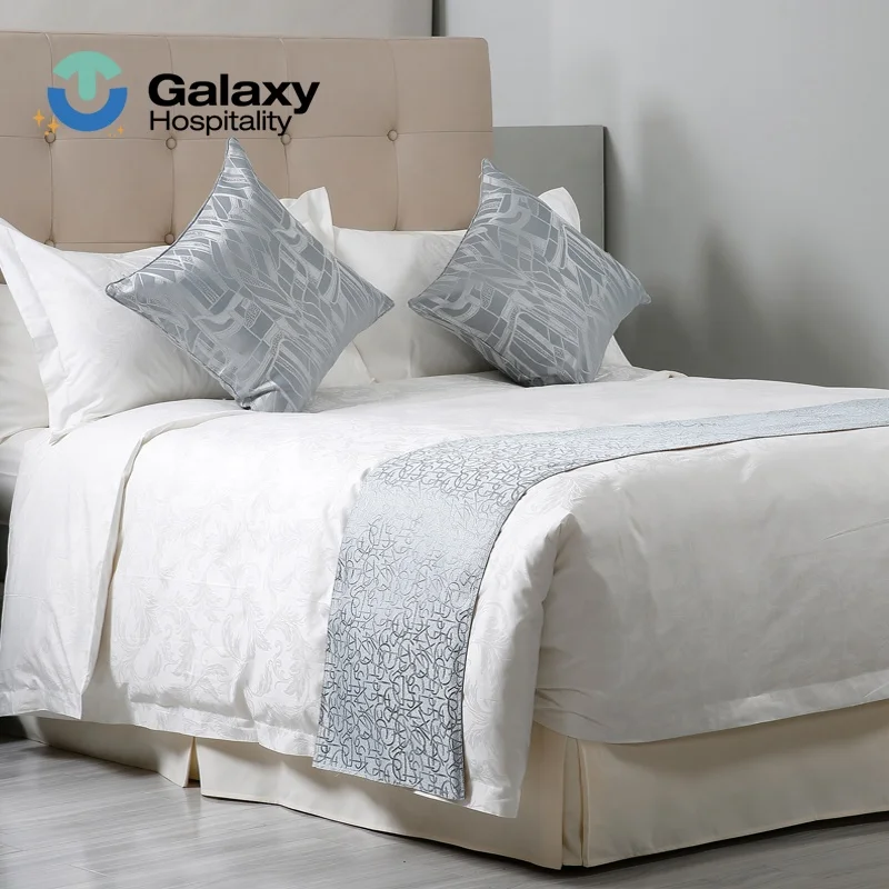 Wholesale 250T Hotel Luxury Quilt White 100% Cotton King Size Microfiber Bed Set