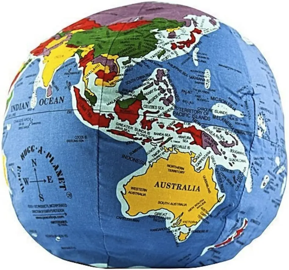 Classic Political Earth The Original Soft & Huggable Planet Earth. 600 Places Labeled, for All Ages Too Educational Toy