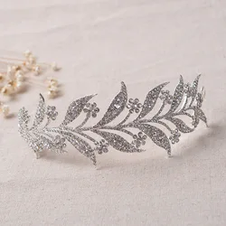 SLBRIDAL арт-деко кристаллы стразы сплав свадебная корона королева принцесса конкурс вечеринка тиара