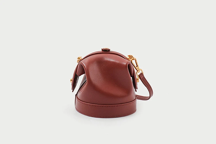 high quality vintage bucket shape doctor bag genuine leather handbag for women