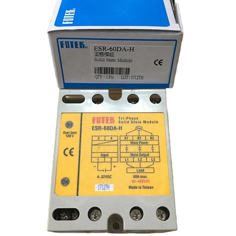 New arrival Original input 4 to 32vdc ABS SSR-DA series single phase solid state module relay FOTEK ESR-60DA-H