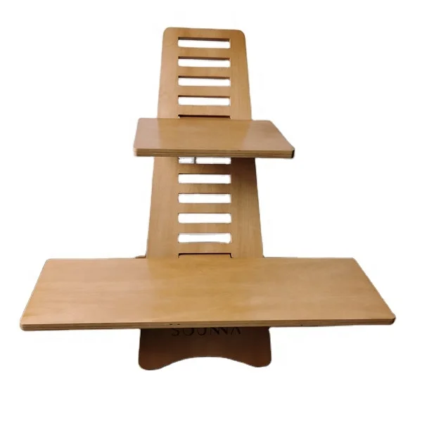 Wood Standing Up Desk Adjustable Height Office Home Healthy Working Laptop Station