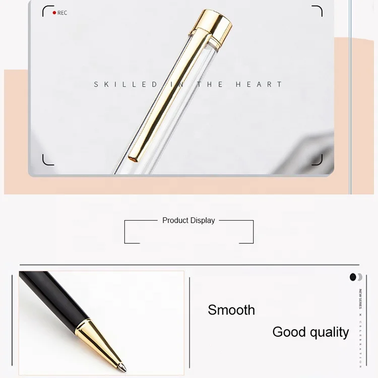 2020 new design pen glitter power shell crystal dry flower diamond filled diy 3D oil pen empty tube herbarium DIY pen blank