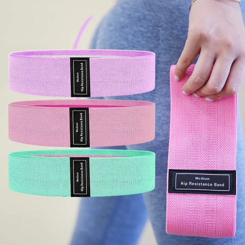 Eco Friendly Customized Logo Polyester Fabric Booty Band Light Medium Heavy Hip Resistance Loop Bands