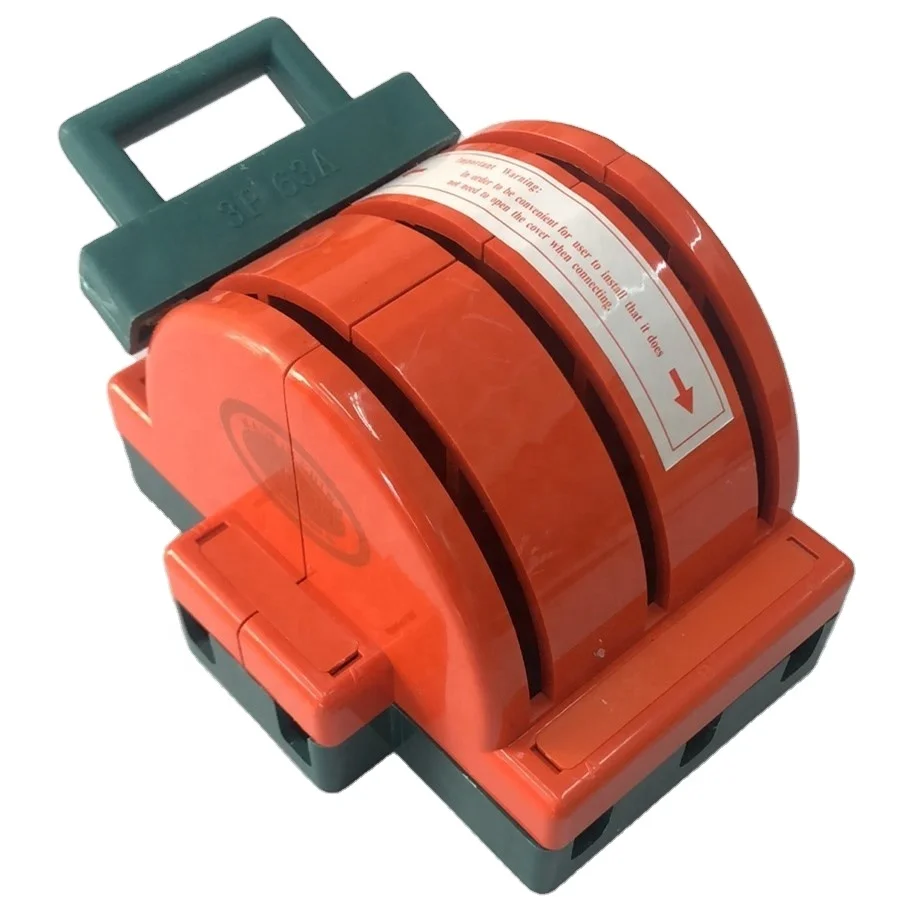 Железная или медный оранжевый переменного тока 3-полюсный 63 ампер двойной бросок переключения ножевой рубильник