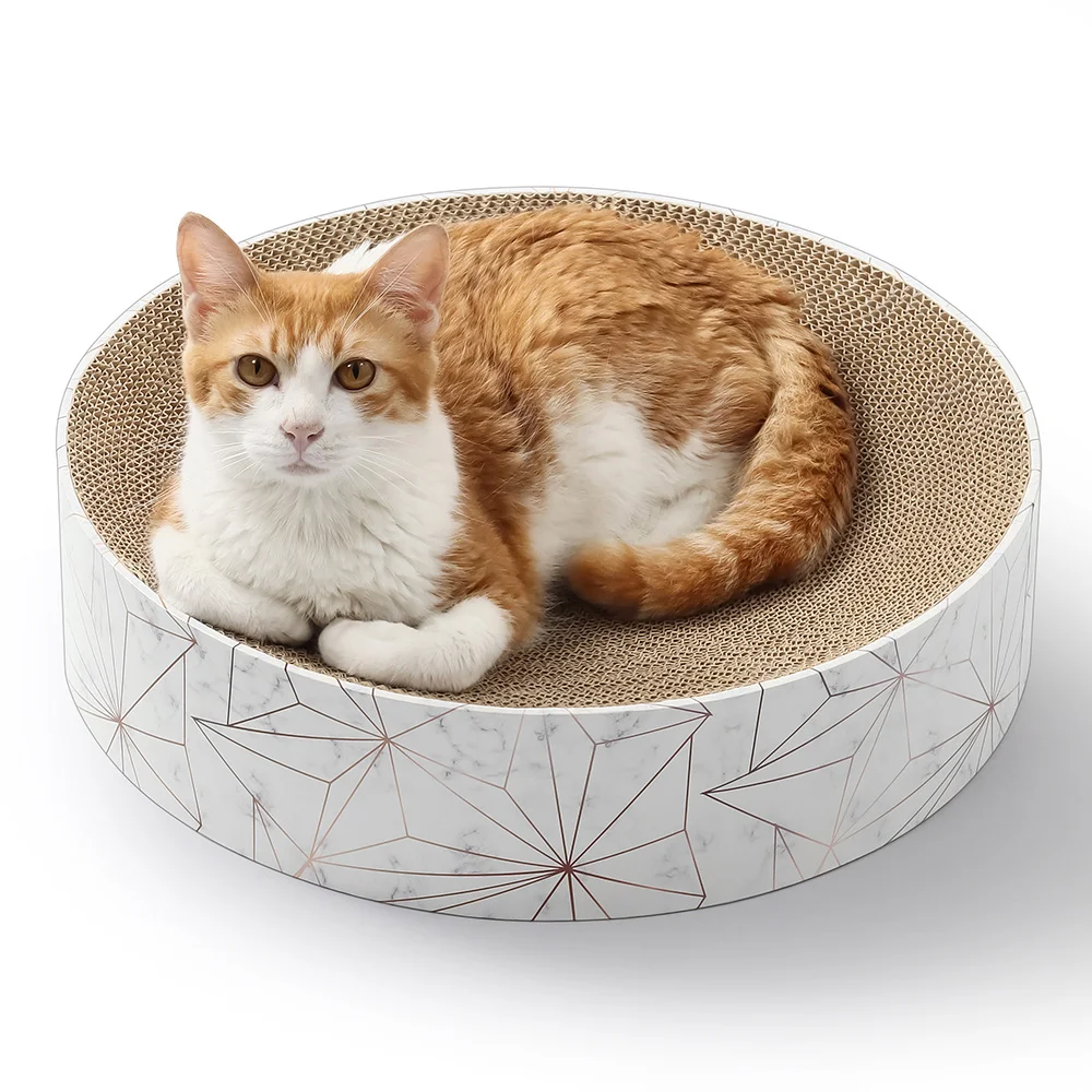 Large Corrugated Cat Litter House Regular Disc Pet Scratching Board Bowl Shape Sticky Model Made of Paper