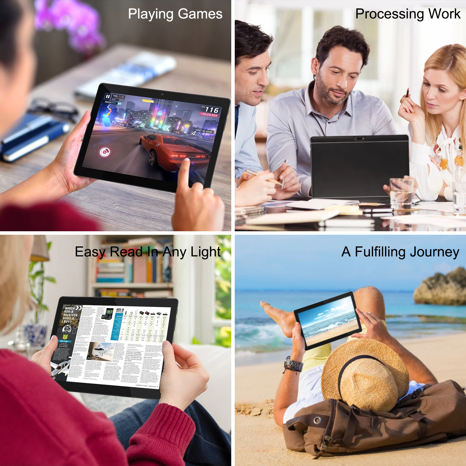 Android 10.0 Tablet 10 inch Quad Core IPS HD Touch Screen Tablets with Dual Camera 2GB RAM 32GB Storage WiFi Tablet PC