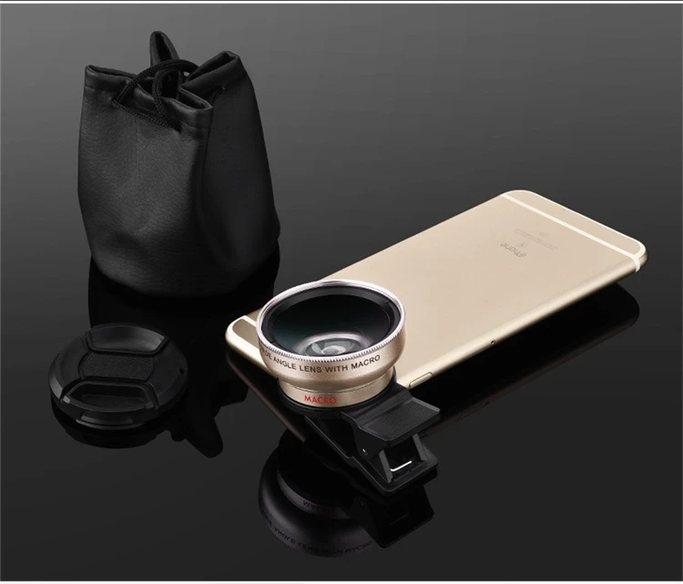 Universal Clip Smartphone Camera Lenses Anti-Distortion Selfie 0.45x Wide Angle Mobile Phone Macro Lens