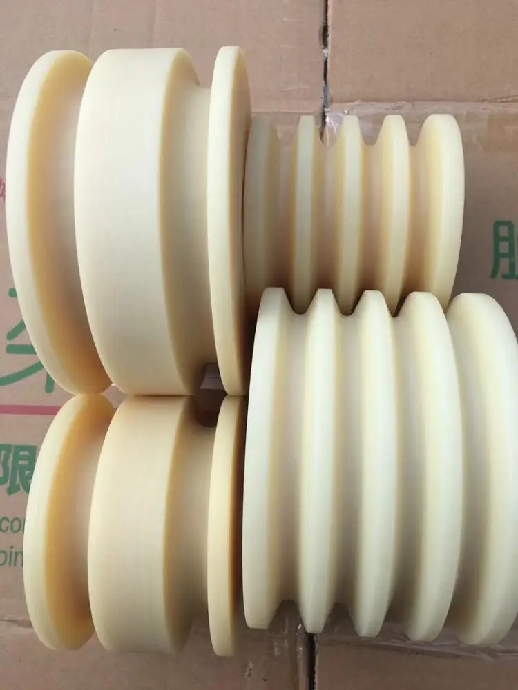 manufacturer custom made Plastic Material and Small plastic V-groove pulley wheel with 4 grooves