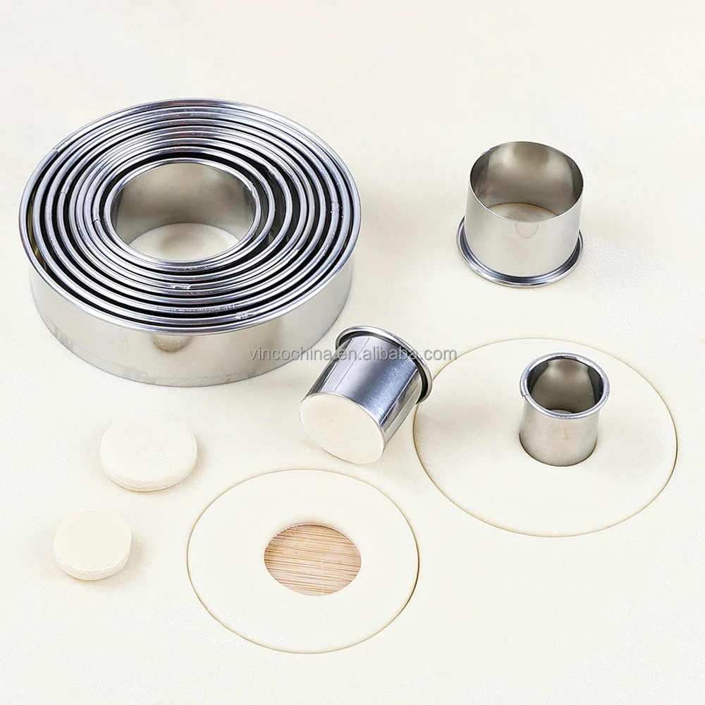 11/12 Pieces Circle Pastry Round Bistcuit Cookie Cutters Set Donut Ring Molds for Baking Pastries Doughs Doughnuts